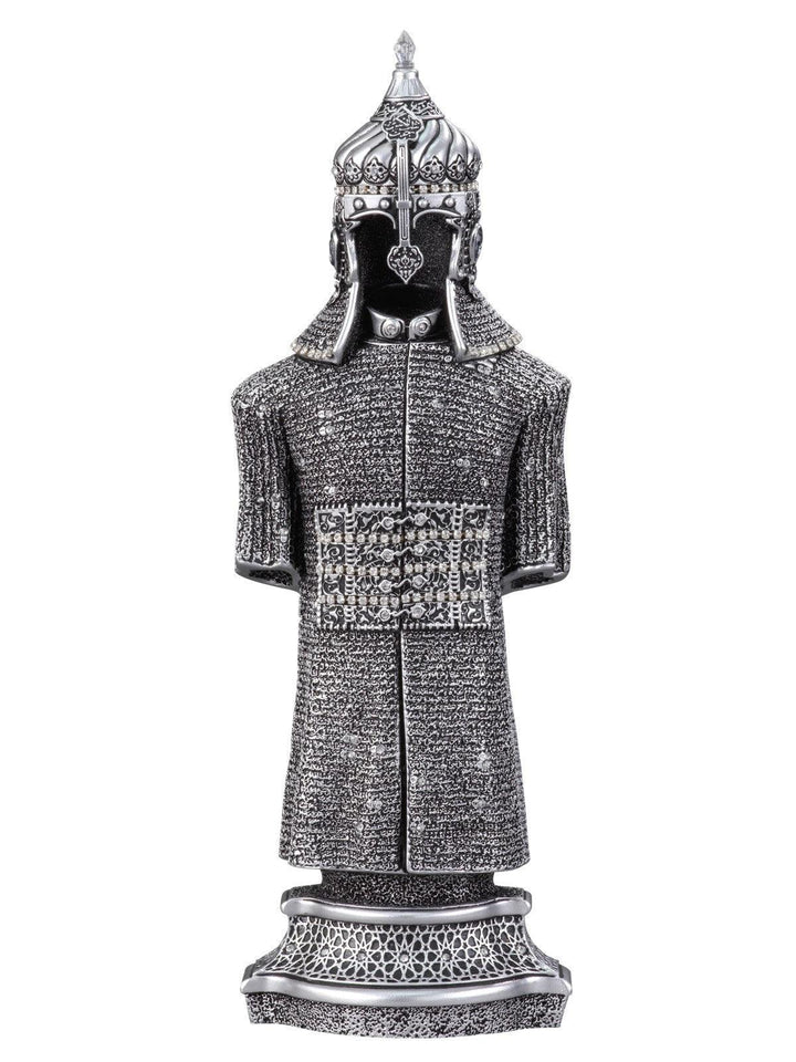 Jawshan Kabir Silver Moulded Ottoman Military Armor 26 x 8cm Ornament Small - Waaw