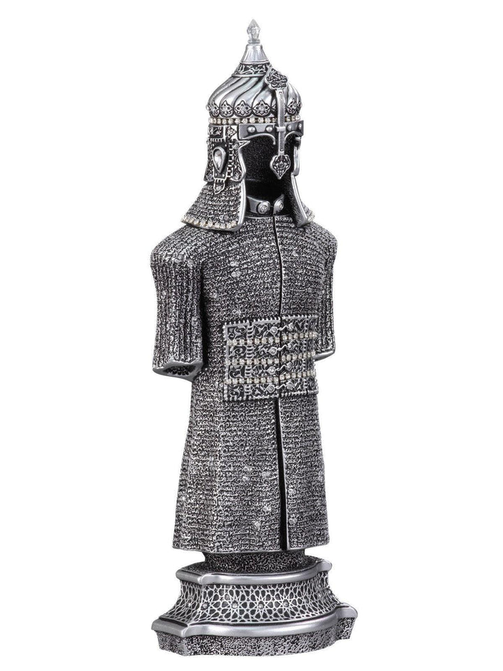 Jawshan Kabir Silver Moulded Ottoman Military Armor 26 x 8cm Ornament Small - Waaw
