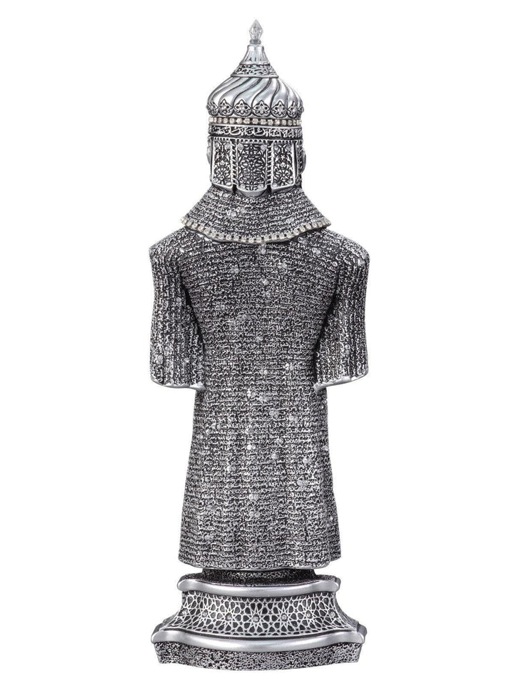 Jawshan Kabir Silver Moulded Ottoman Military Armor 26 x 8cm Ornament Small - Waaw