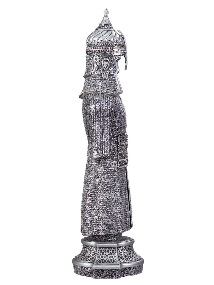 Jawshan Kabir Silver Moulded Ottoman Military Armor 26 x 8cm Ornament Small - Waaw