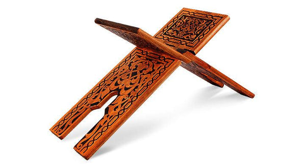 Large size red pine wooden rehal Quran holder 55*20*3-theislamicshop.com