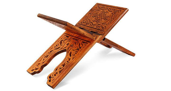 Medium size red pine wooden rehal Quran holder-theislamicshop.com
