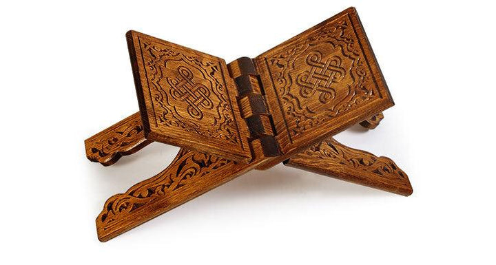 Medium size red pine wooden rehal Quran holder-theislamicshop.com