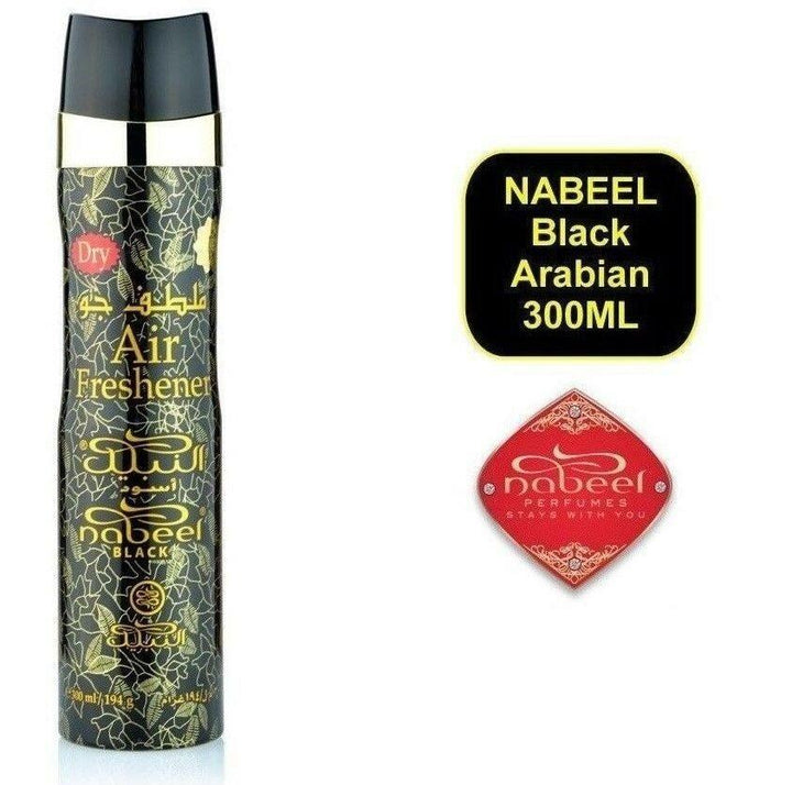 Nabeel Black Air Freshener 300ml Floral-Woody-Musky Incense Spray - Waaw