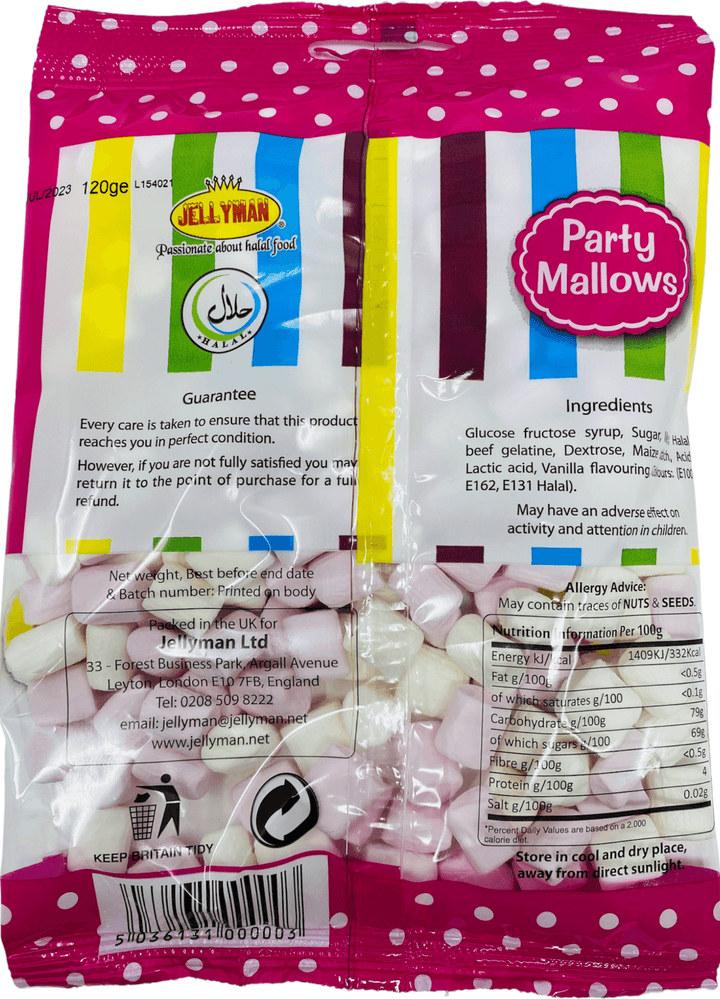 Party Chamallow Pink & White Marshmallows 120gr Small Size-theislamicshop.com