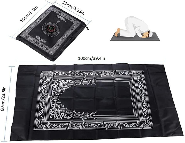 Pocket Prayer Mat With Compass-TheIslamicshop.com