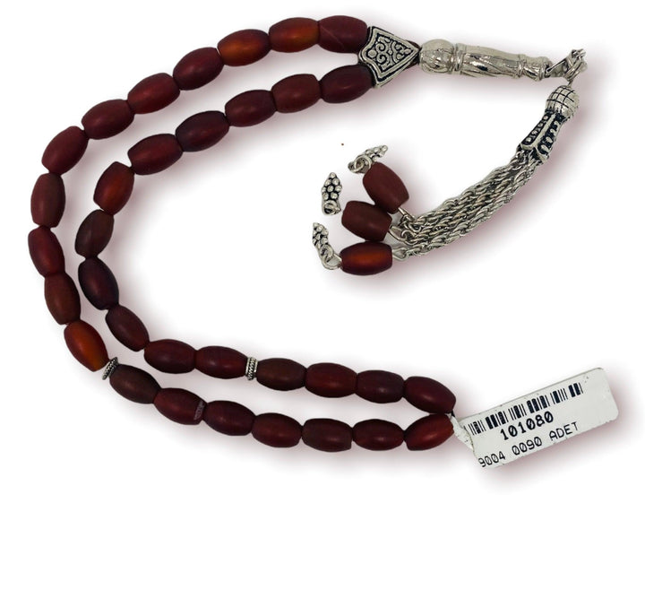 Real agate aqeeq islamic prayer beads mala islam muslim 33 tasbih 33 subha misbaha sufi tasbeeh turkish tesbih-theislamicshop.com