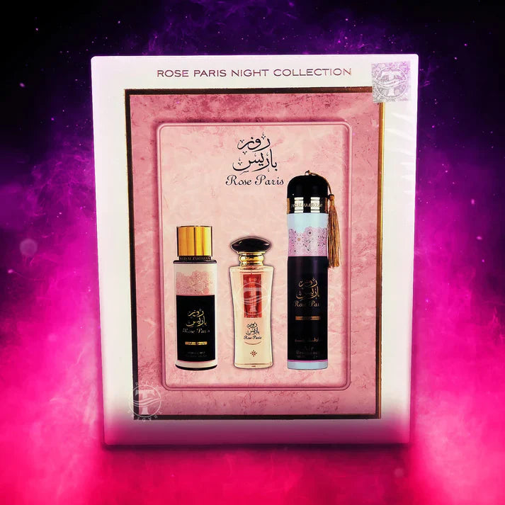 Rose Paris Night Collection 3 Piece Gift Set Ard al Zaafaran-theislamicshop.com