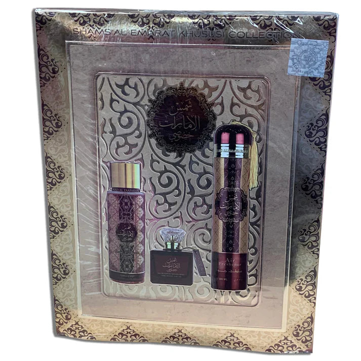 Shams Al Emarat Khususi 3 Piece Gift Set Collection Ard Al Zaafaran-theislamicshop.com