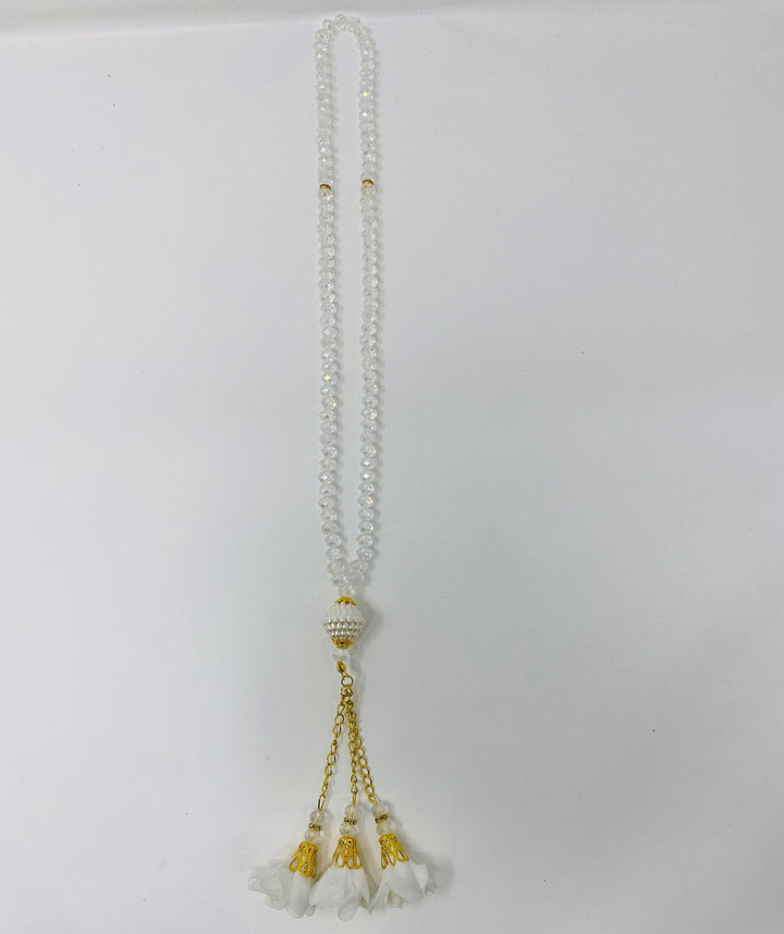 TASBIH 99 FRESH WATER PEARLS BEADS TASBEEH WITH FLOWERS-theislamicshop.com